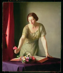 Niña arreglando flores, 1922